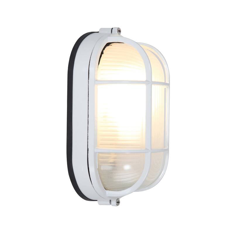 Access Lighting Nauticus Dual Mount - Wet Location Bulkhead - White Finish - Frosted Glass Shade - Incandescent