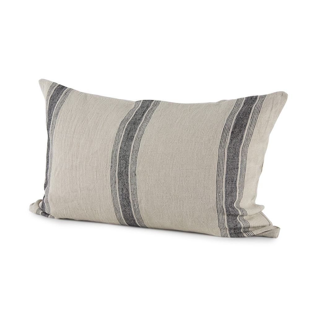 Beige and Black Striped Pillow Cover