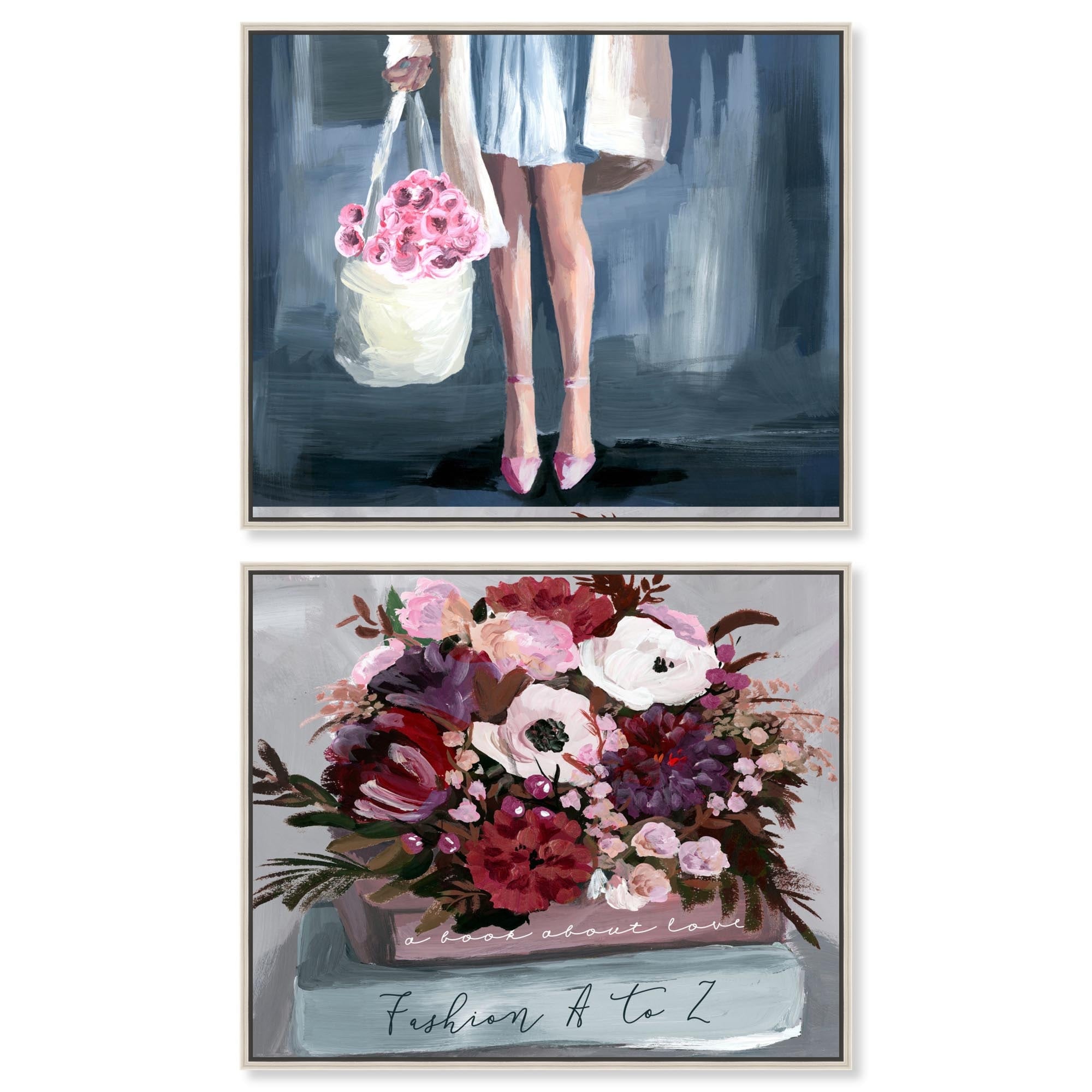 Blush Pink Bedroom Serenity Farm Art Set of 2 Canvas Print by Art Remedy