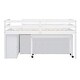 preview thumbnail 139 of 144, Twin/Full Size Low Loft Bed with Retractable Writing Desk and 4 Drawers, Wooden Loft Bedframe w/ Lateral Portable Desk & Shelves
