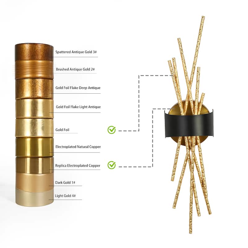 Modern Gold LED Wall Sconce Contemporary Branch Design Vanity Light - W5.1" x H21.7" x D3.7"