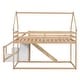 preview thumbnail 10 of 10, Twin over Twin House Loft or Bunk Bed with Slide and Staircase