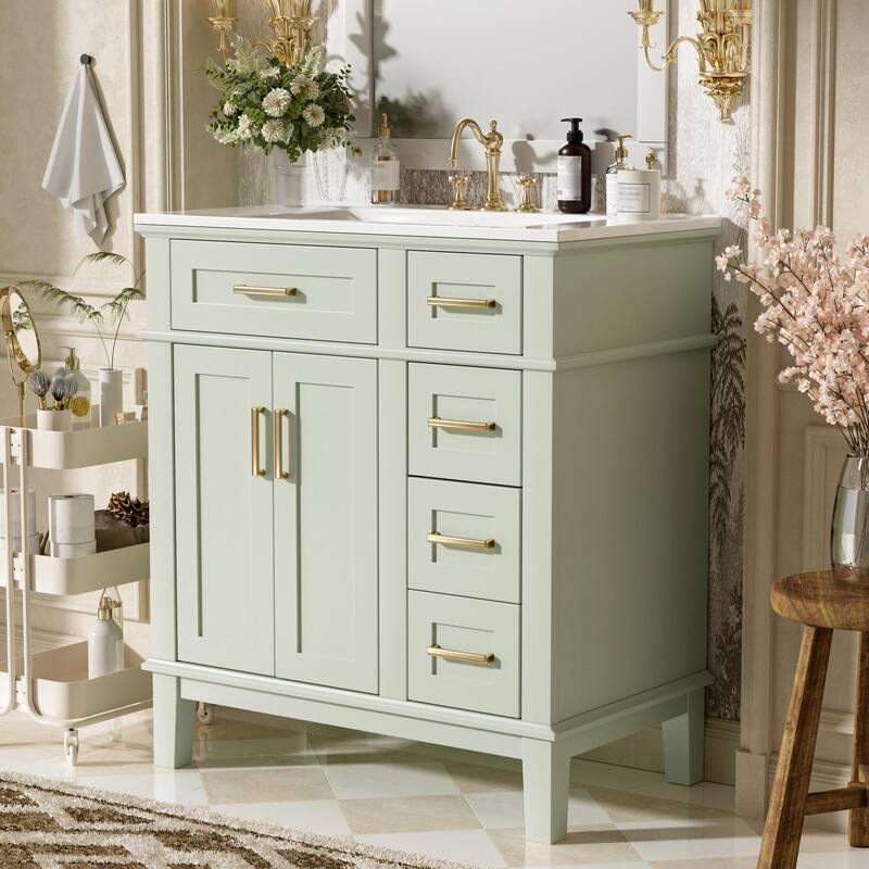 30" Bathroom Vanity with Ceramic Sink