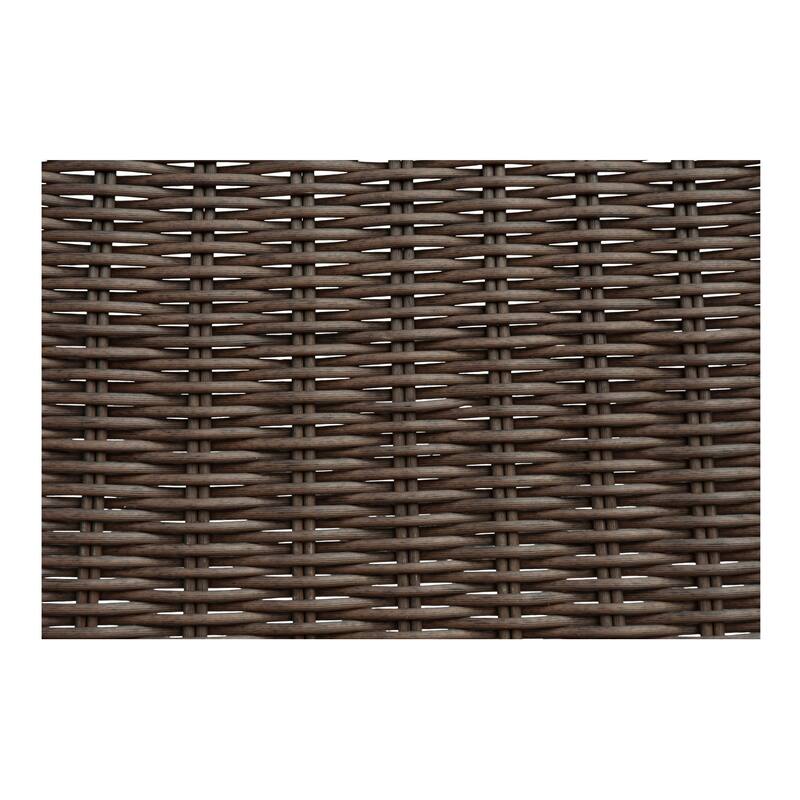 NADAAL STUDIOS Maireth Outdoor Dining Chair, Curved Wicker Design, Iron Frame, Brown Finish - Set of 2