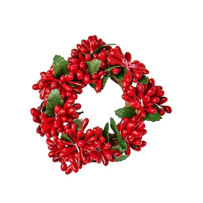 1.5" Seed Candle Ring, Red, Set of 2 - 3