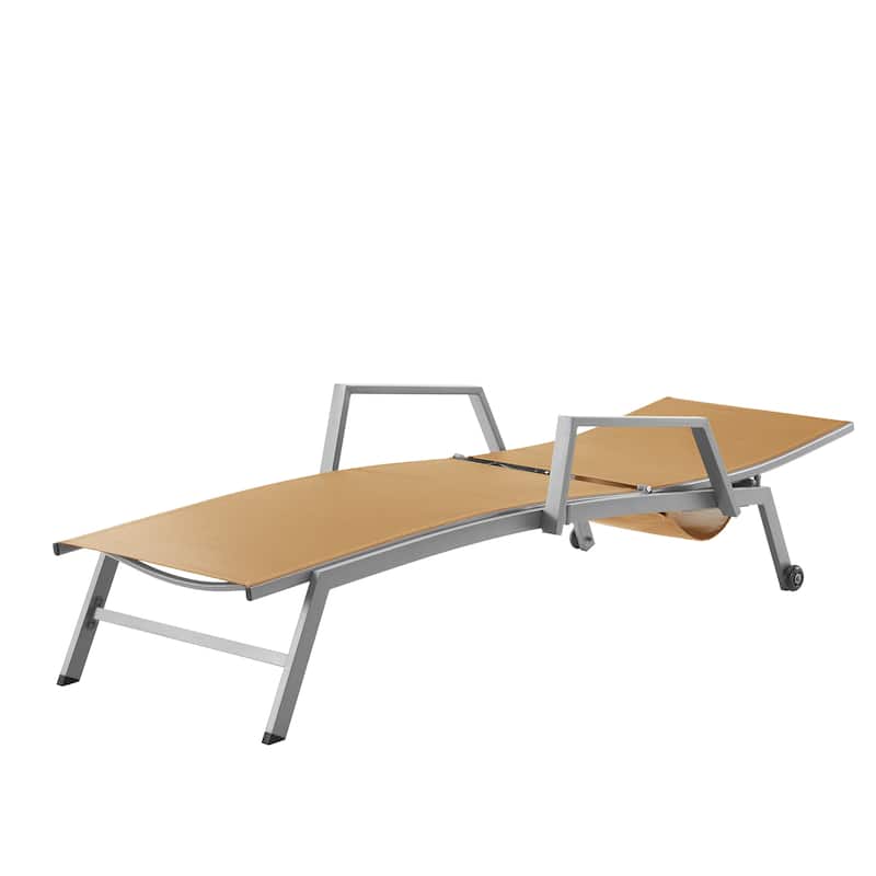Corvus Sorrento Outdoor Sling Fabric Adjustable Chaise Lounge with Arms