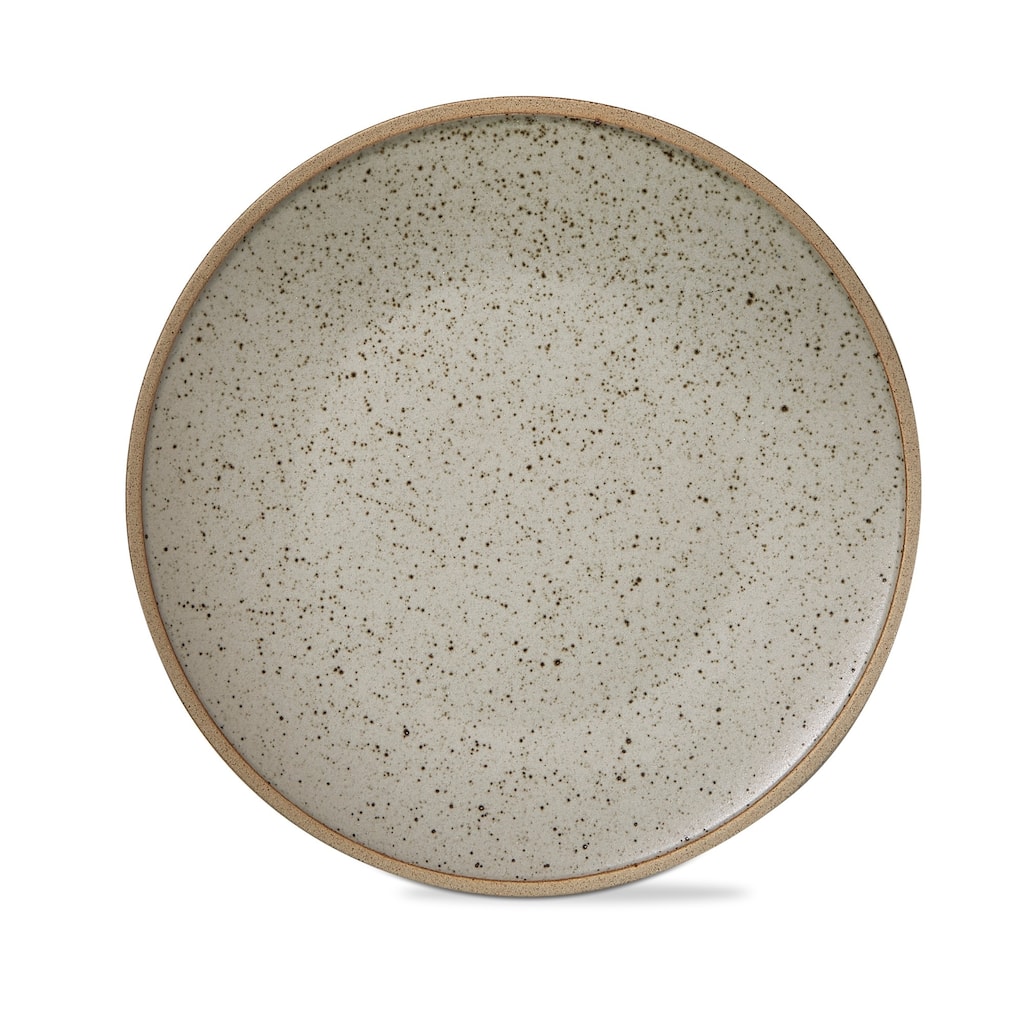 Speckle Glaze Taupe Brown Appetizer Plates Set of 4 Porcelain Dishwasher Safe 8.3 Inch Dining Plates - Yellow