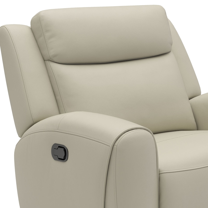 Furniture of America Kingsley Modern 2-Piece Top Grain Leather Sectional Sofa and Recliner Set