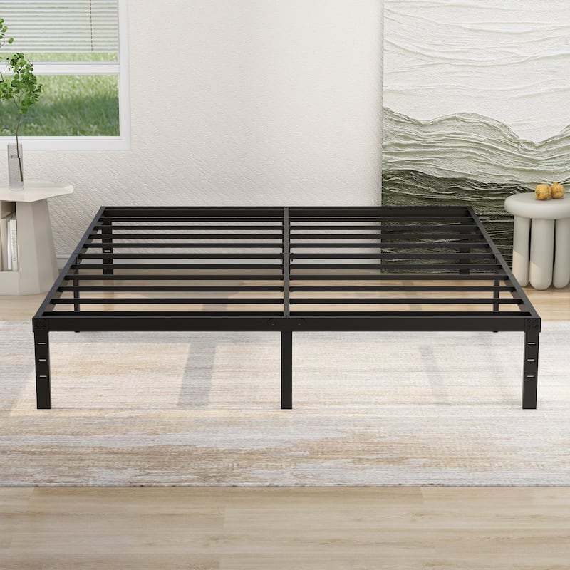 NNV 14" 3500 lbs Heavy Duty Bed Frame, Duty Steel Slat Metal Bed Frame