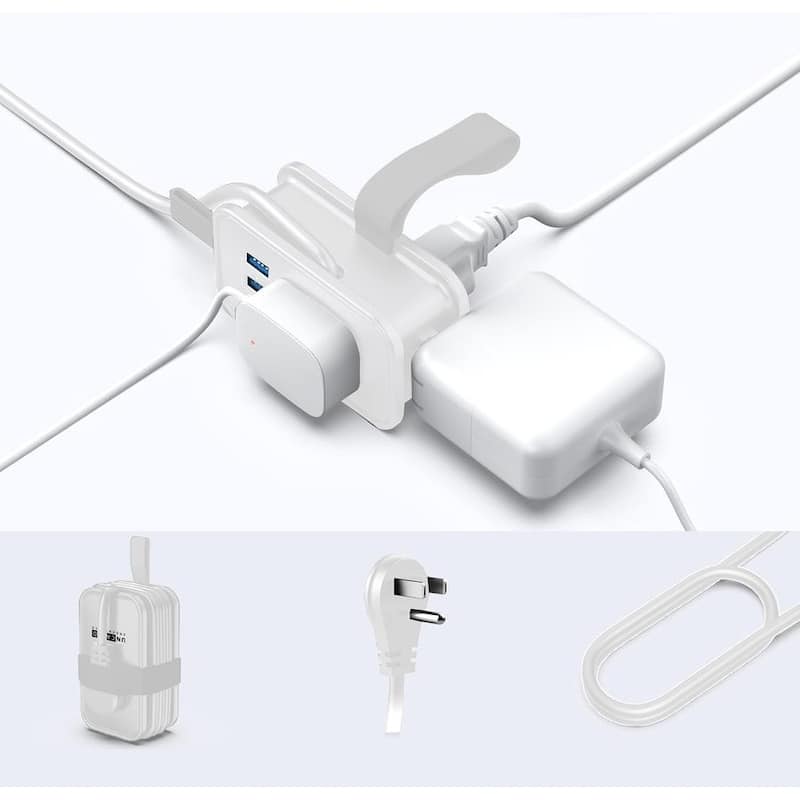 Portable Travel Power Strip with USB Ports 3ft travel extension cord
