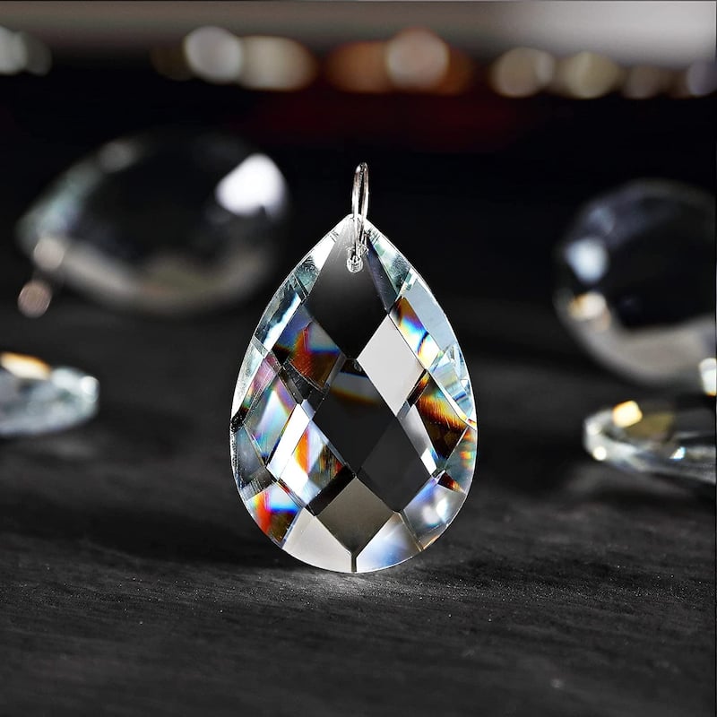 WINGBO Small Crystal Ceiling Light Fixture Mini Semi Flush Mount...