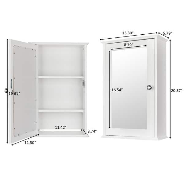Shop 1 2 Door Modern Wood Bathroom Storage Wall Cabinet W Mirror On Sale Overstock 23131609 Single Door