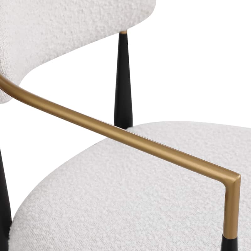 Roomfitters Upholstered Barstool Set of 2, Counter Height Seating with Backs and Iron Legs
