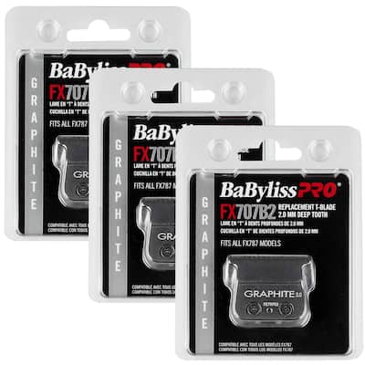 3x BaByliss PRO Deep Tooth Graphite Replacement Blade BB-FX707B2
