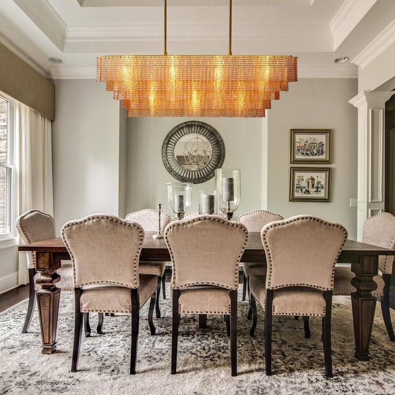 KAYLA Rectangle Ceiling Chandeliers Big Home Decoration Large Hanging Lamps for Dining Room,Pendant Lights