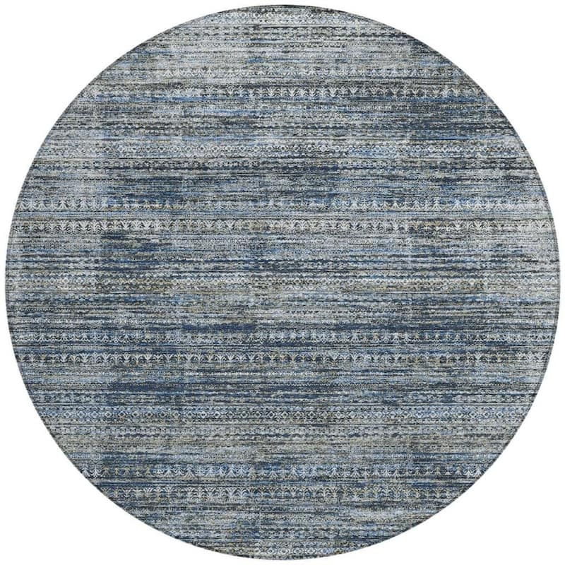HomeRoots Striped Transitional Rectangle Outdoor Rug