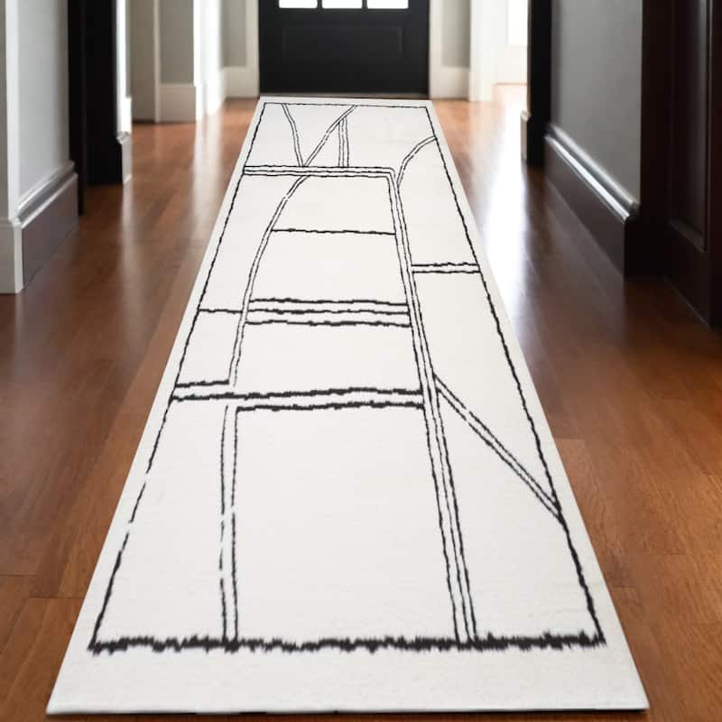 HomeRoots Moroccan Transitional Runner Area Rug - 120.00 in. x 30.00 in. x 0.60 in. - 120.00 in. x 30.00 in.  x 0.60 in.