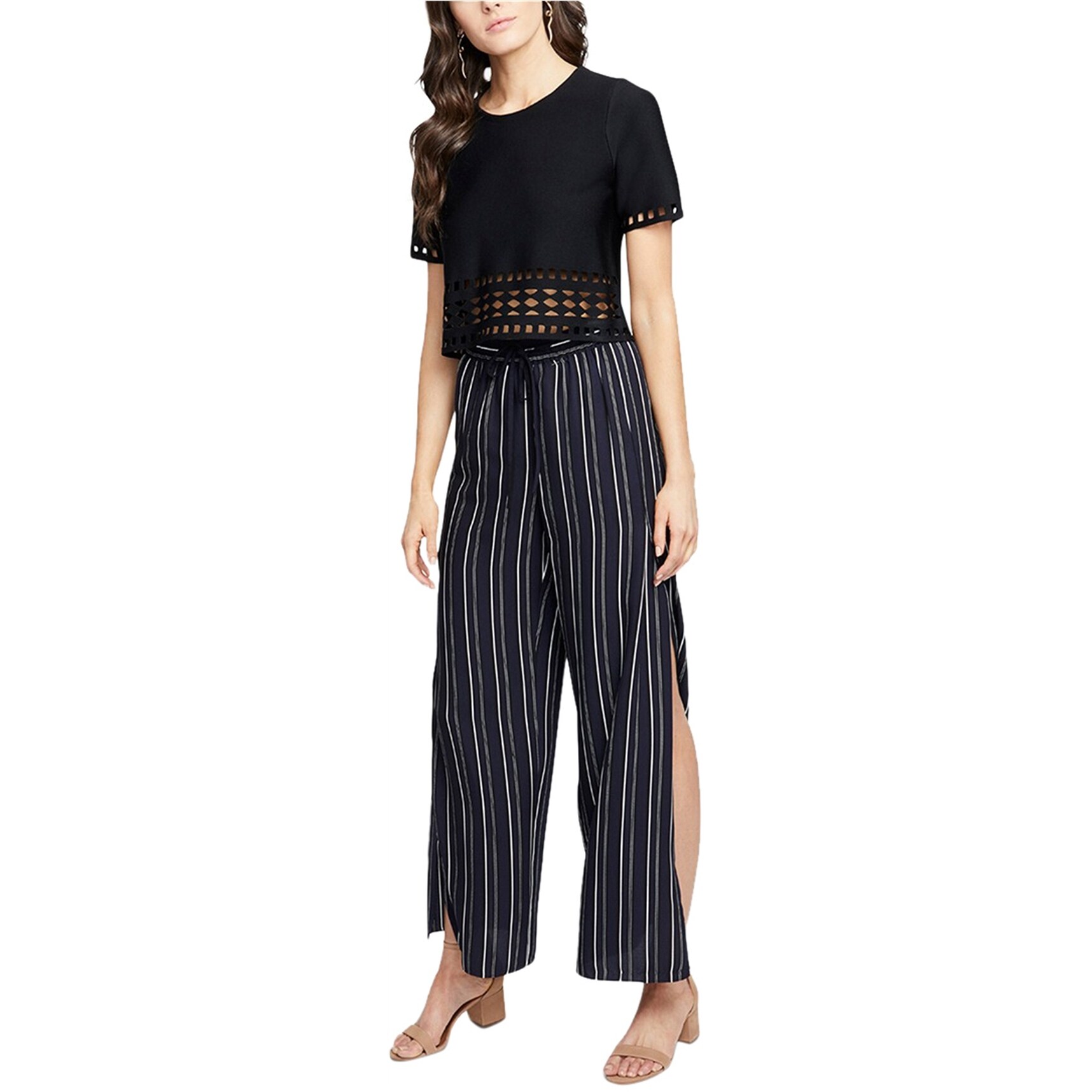 dress pants and crop top