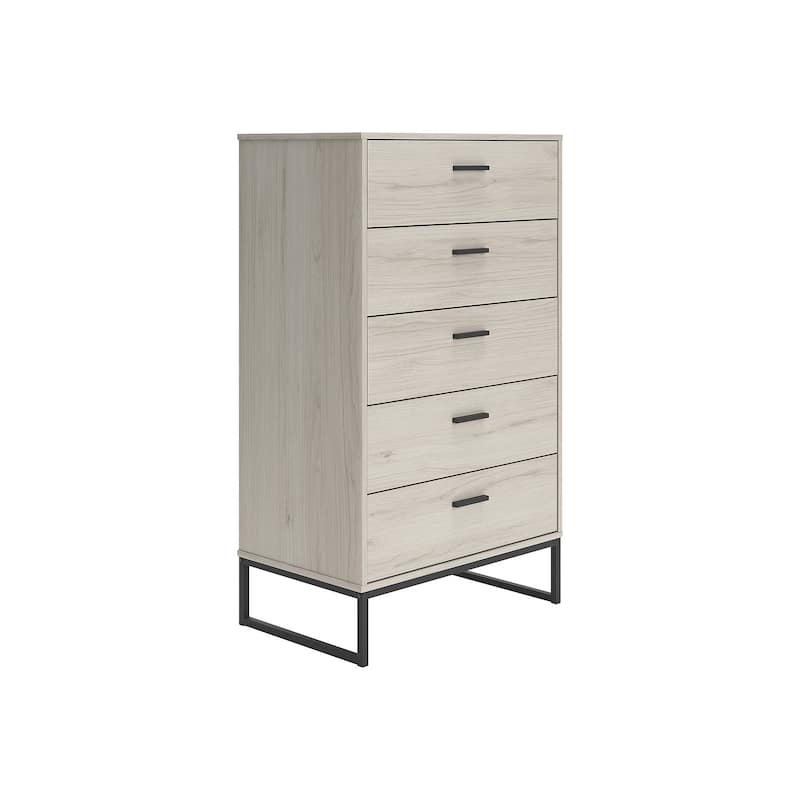 Signature Design by Ashley Socalle Light Natural/Black 5 Drawer Chest