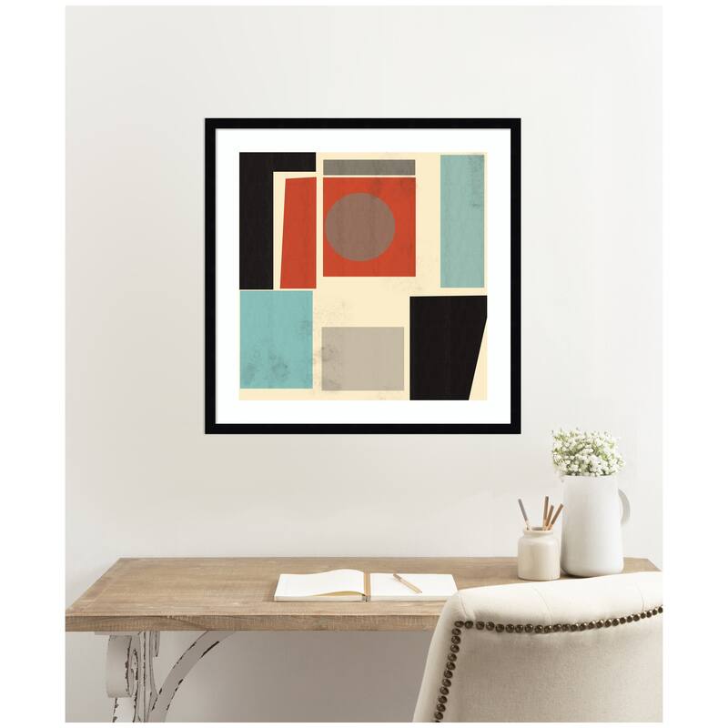 Kate and Laurel Geometric Harmony by THE MIUUS STUDIO Framed Wall Art Print