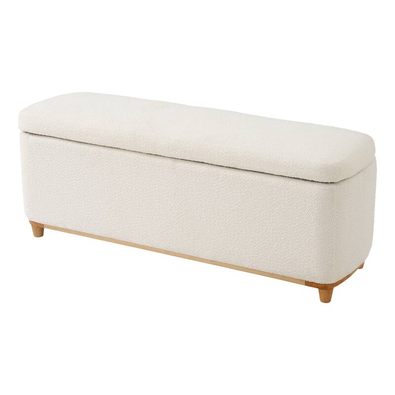 Christopher Knight Home - Modern Aero Upholstered Storage Ottoman Bench with Solid Wood Legs and Lift-Top Storage