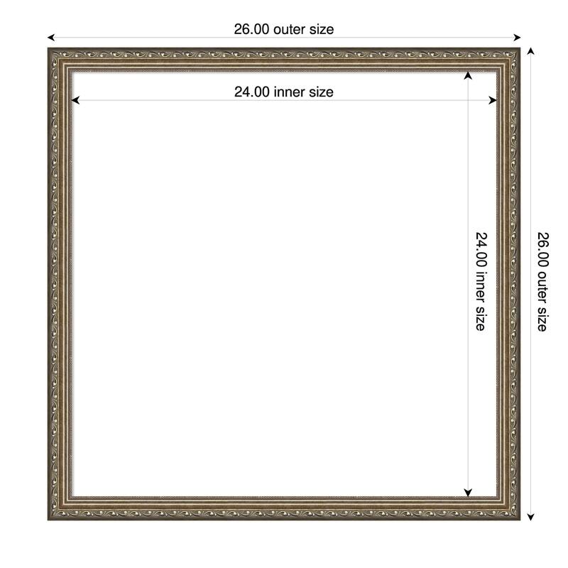 Amanti Art Parisian Silver Framed Dry Erase Magnetic Board - 26 x 26 in