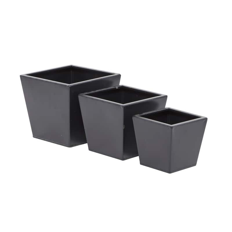 White Metal Modern Planter (Set of 3) - S/3 7", 11", 5"H