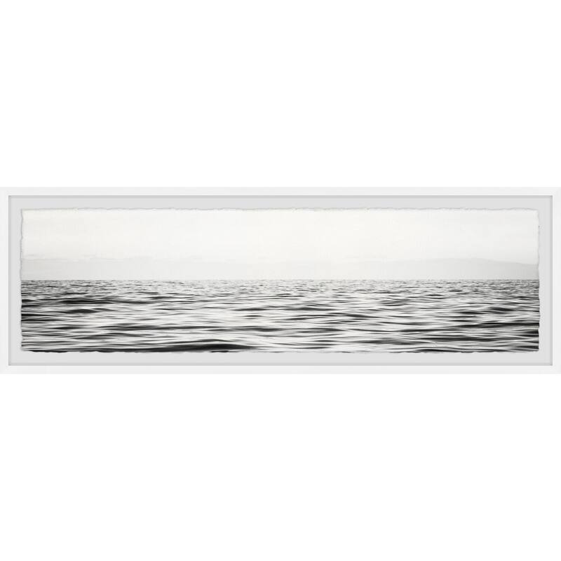 B&W Sea Framed Wall Art, Coastal Serenity - Tranquil Ocean-Inspired Wall Décor