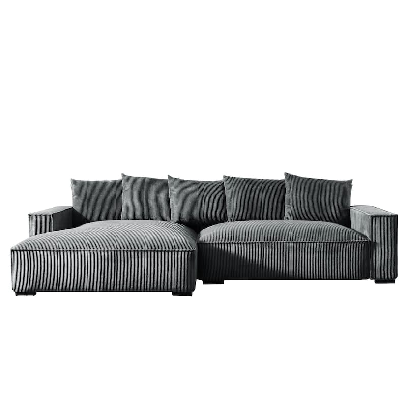 Transitional Luxe Upholstered Living Room Sectional 106.7 inch