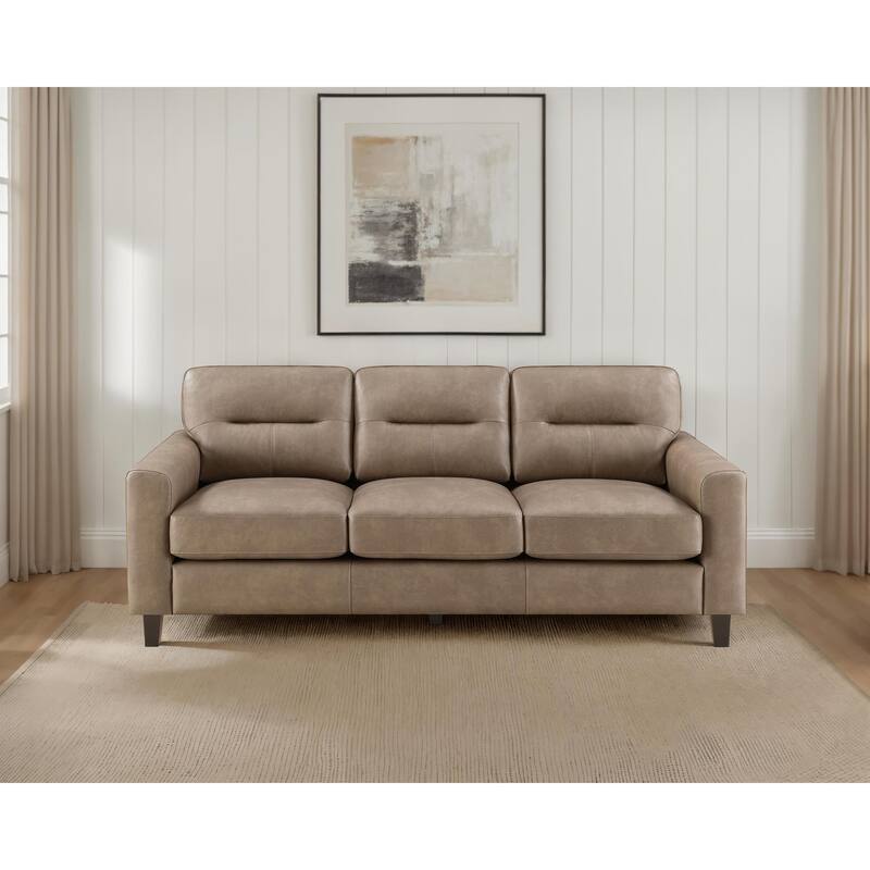 Scotland Faux Leather Upholstered Track Arm Sofa