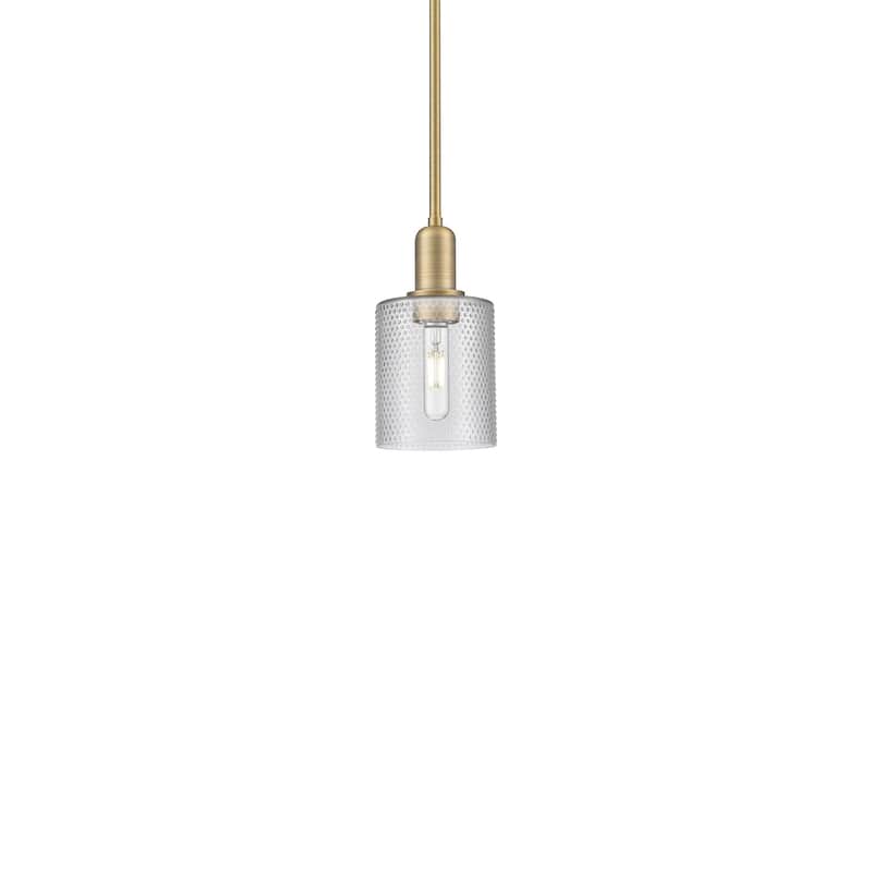 Innovations Lighting 716-1S-10-5 Cobbleskill Pendant Cobbleskill 5" - Brushed Brass / Clear