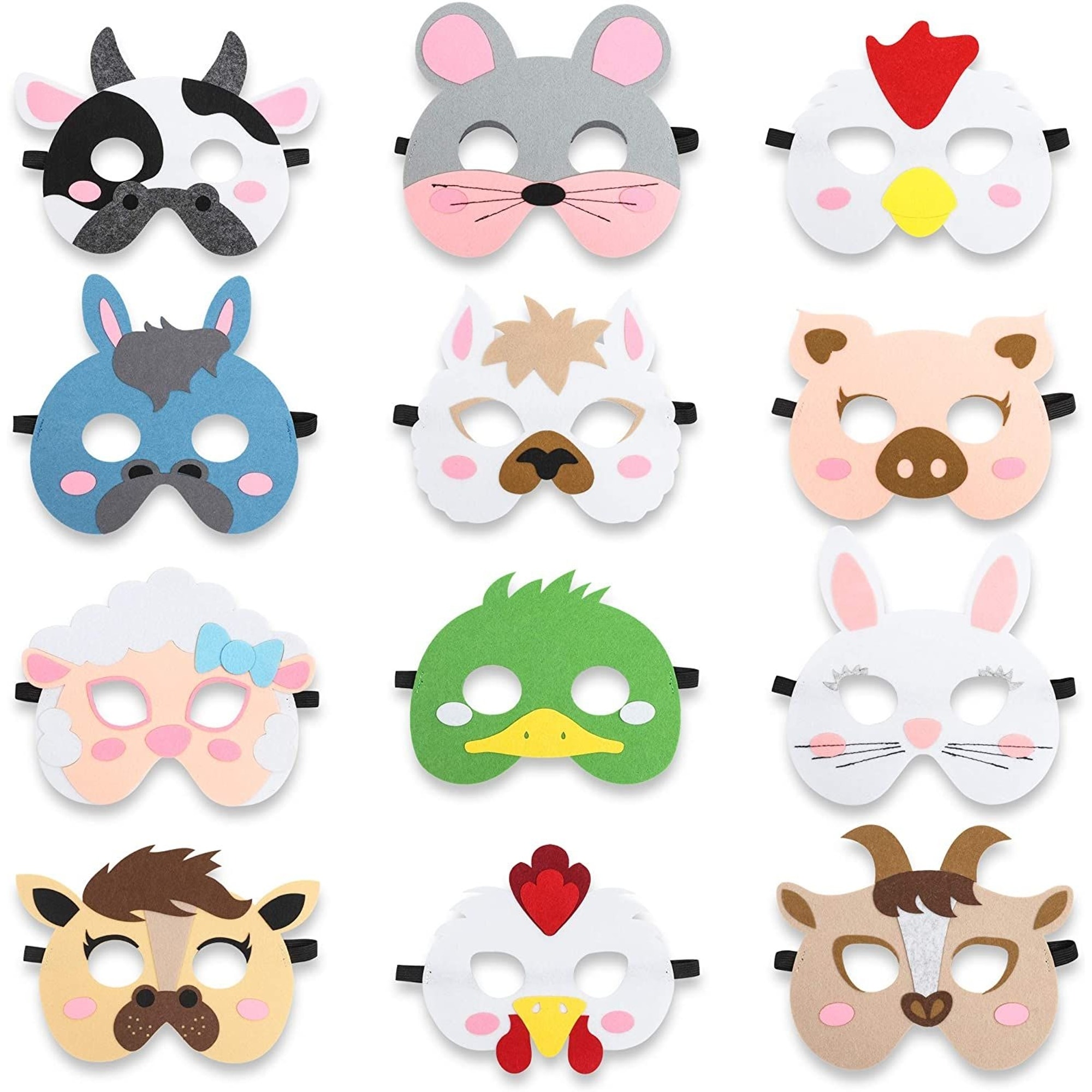 12-Pack Animal Masks for Kids Farm-Themed Birthday Party, 12 Unique Animal  Designs, (7x7 in) - Bed Bath & Beyond - 37744258