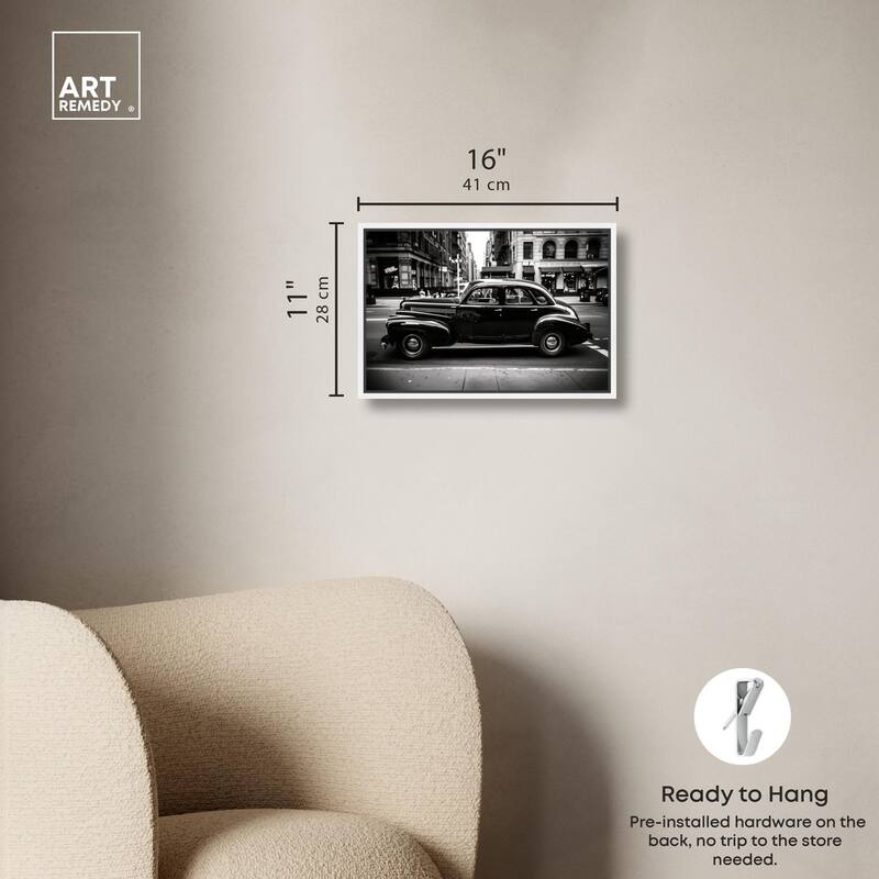Vintage Car in New York Canvas by Art Remedy