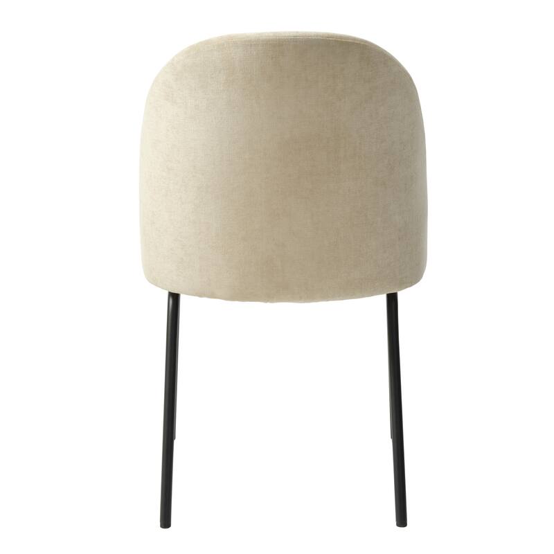 Rye Studio Chenille Chairs with Black Steel Legs, Set of 2