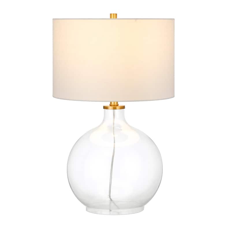 Laelia Clear Glass Table Lamp with Brass Accents