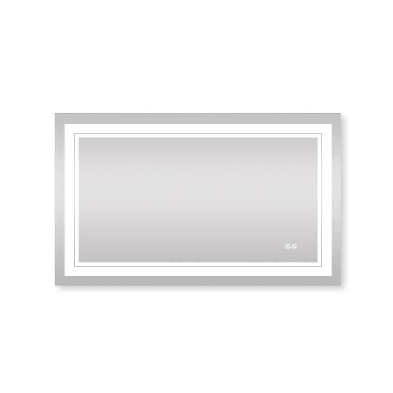 Retangular Wall Mounted LED Bathroom Mirror With Touch Switch Memory Mirror Anti-Fog (Horizontal/Vertical)