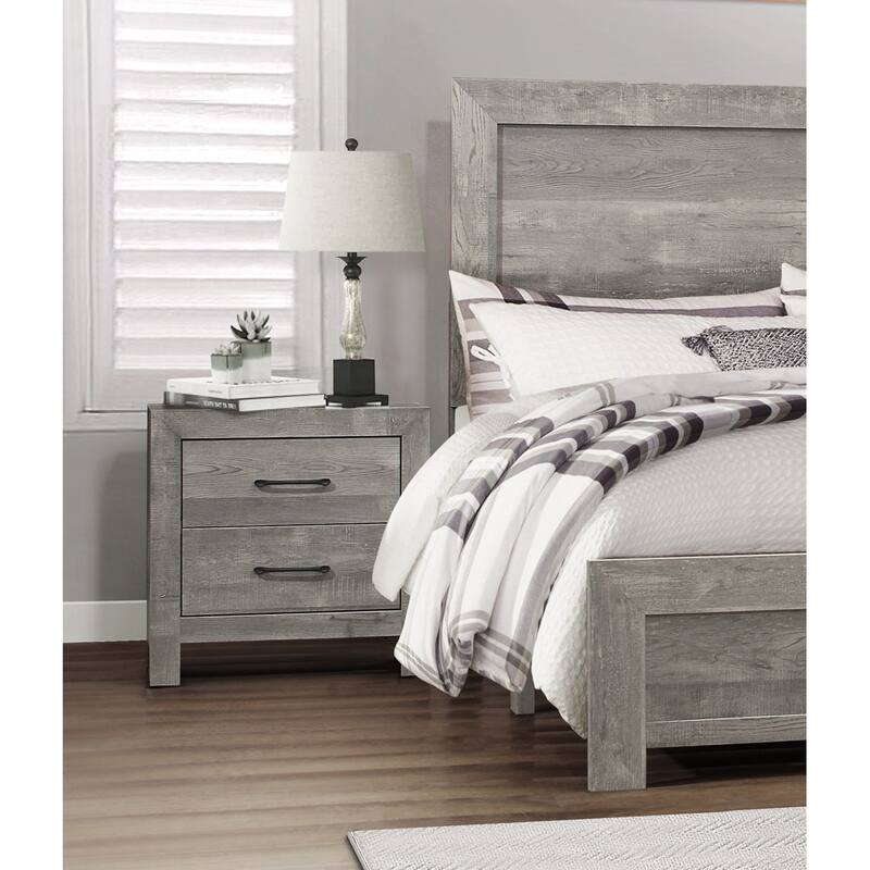 Rustic Style 1pc Nightstand of 2x Drawers Transitional Design Bedroom Furniture