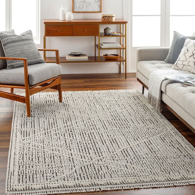 Livabliss Berlin Modern Geometric Area Rug - Cream/Black - 7' 10" x 10'
