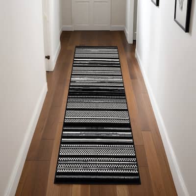 Power Loomed Traditional Modern Area Rug - 90' X '27' X '0.5