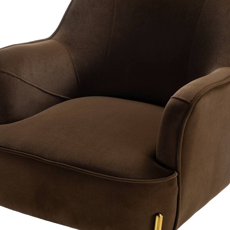 Barbara Modern Velvet Accent Chair for Bedroom with Metal Legs by HULALA HOME