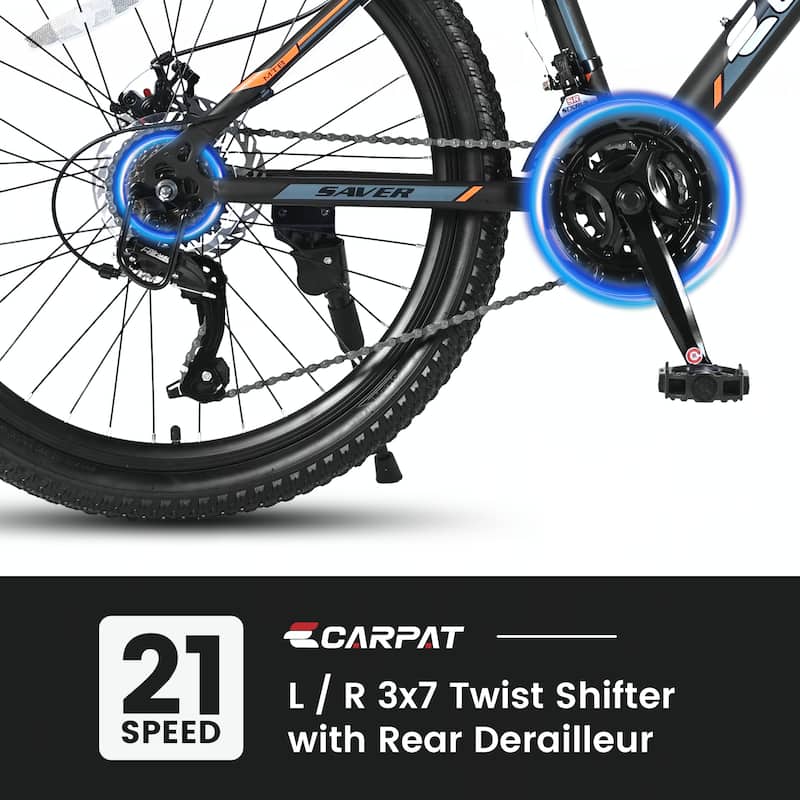 24 Inch Shimano 21 Speed Mountain Bicycle with Daul Disc Brakes