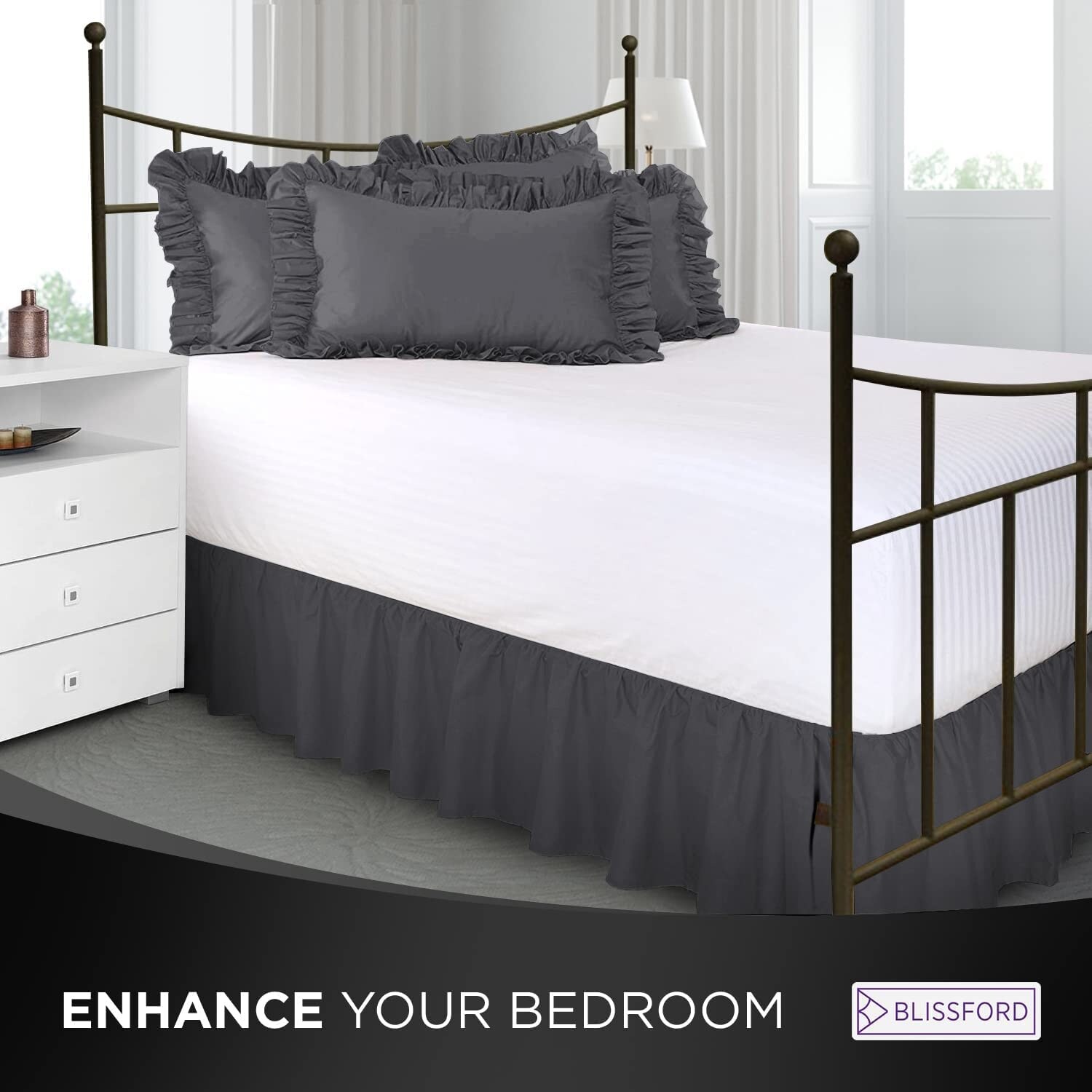 Ruffled Bed Skirt With Split Corners Bed Bath Beyond 33896096