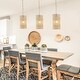 preview thumbnail 4 of 11, Farmhouse Mini Pendant Cylinder Rope Mesh Cage Kitchen Island Lights for Dining Room - 9.84" W x 19.29" H
