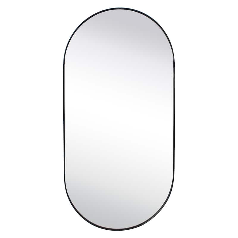 TEHOME Cristos Metal Wall Mirror - 40" x 20" - Black