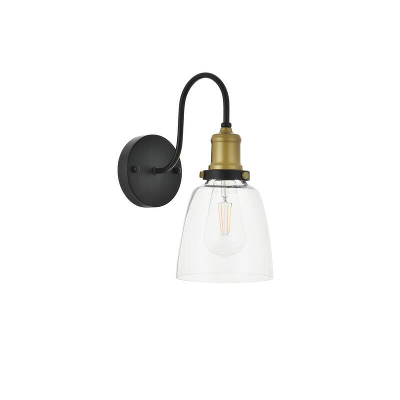 Rose 1 light brass and black Wall Sconce
