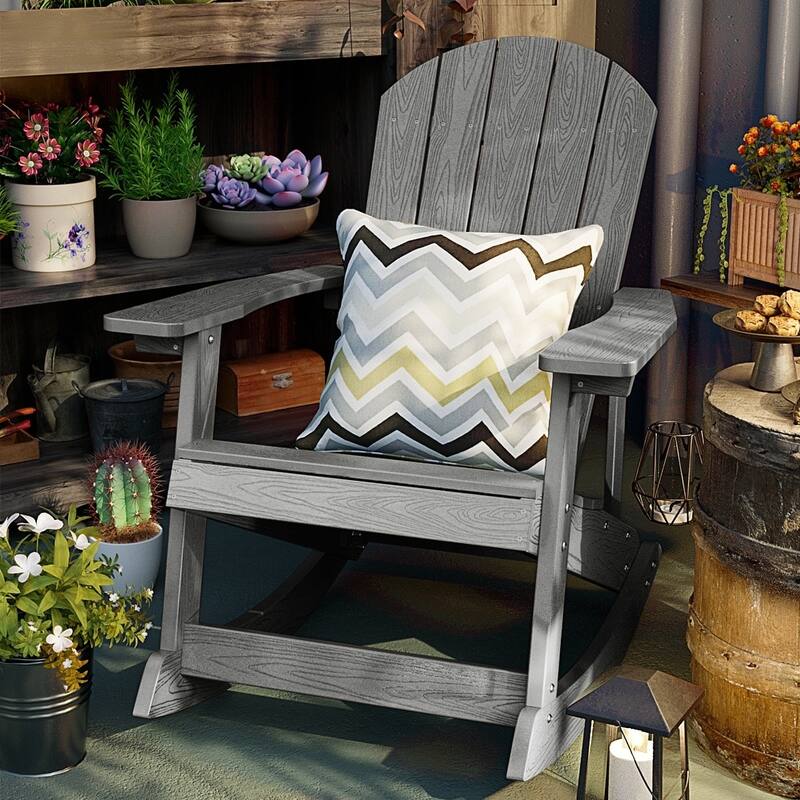 WINSOON HIPS All Weather Outdoor Indoor Oversized Rocking Chair,Adirondack Rocking Chair Set of 4
