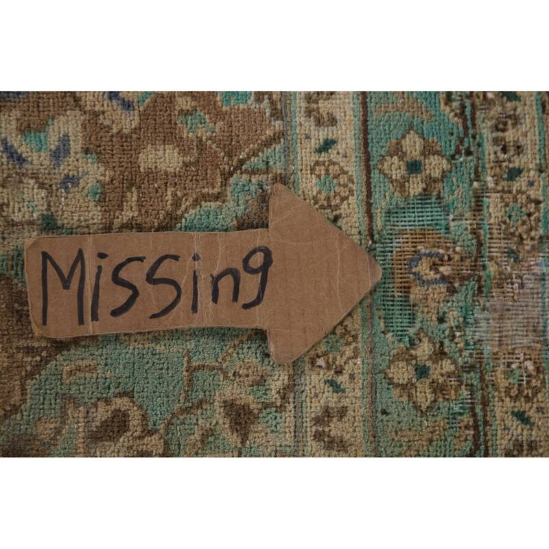 Hand Knotted Oriental 100% Wool Carpet Traditional Floral Peach Mashad Area Rug - 12' 9'' X 9' 10''