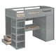preview thumbnail 7 of 9, Twin Size Loft Bed with Desk, Wardrobes, 4 Drawers and 4 Shelves