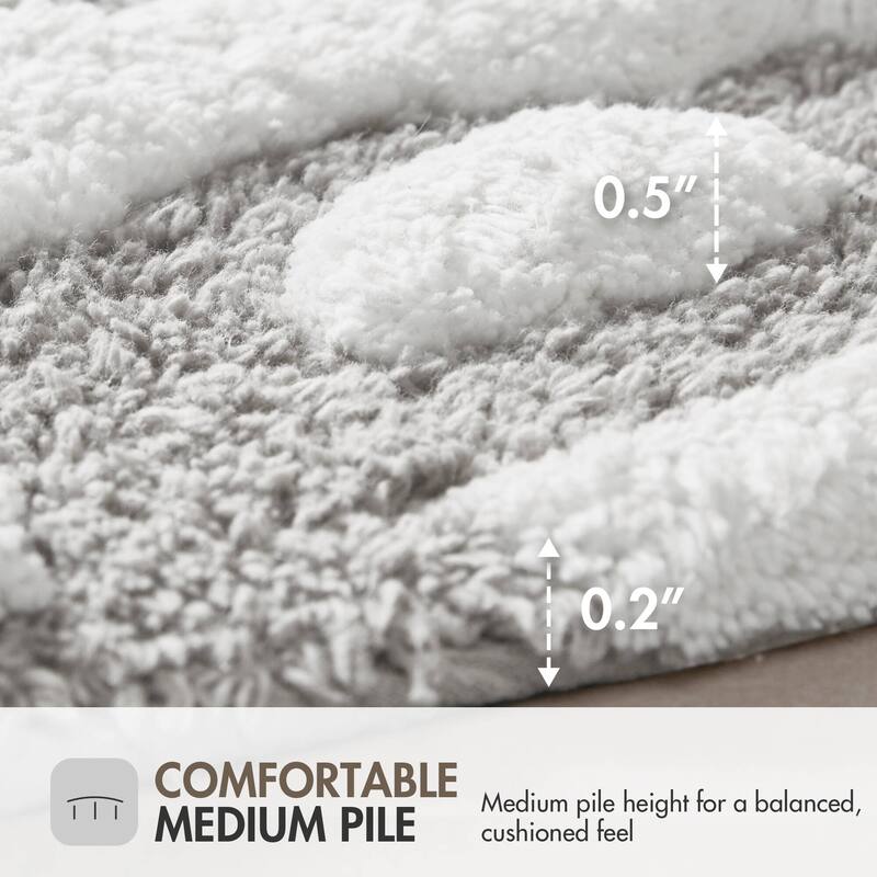1 Piece 20x30" Medallion Cotton Tufted Bath Rug