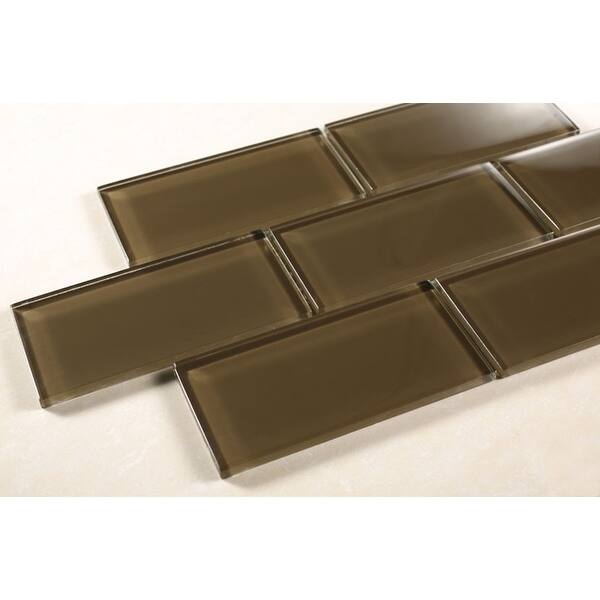 Shop Tilegen 3 X 6 Glass Subway Tile In Chocolate Brown Wall Tile 80 Tiles 9 2sqft Overstock 27973285